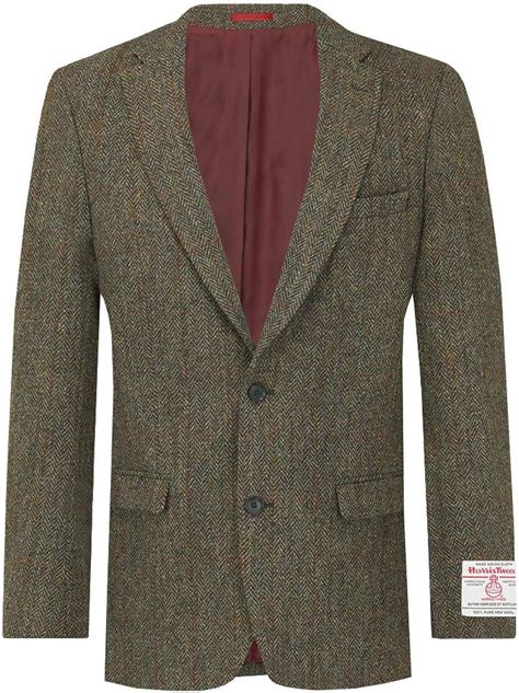 Scottish Harris Tweed Mens Green Tweed Jacket Regular Fit 100 Wool