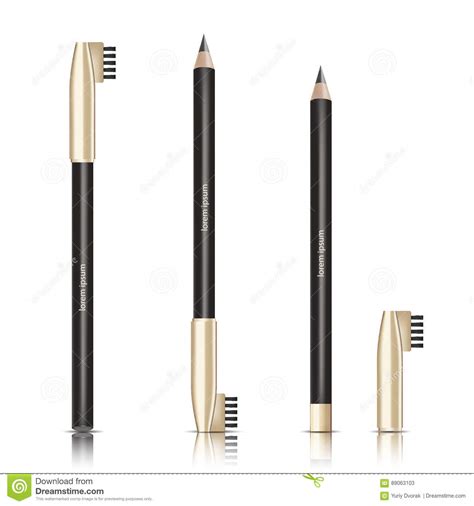 Download Vector Cosmetic Black Pencil. Eye Pencil With Golden Lid ...