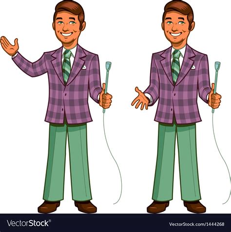 Download Retro game show host Royalty Free Vector Image