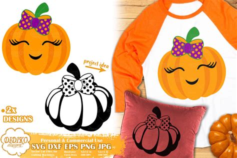 Pumpkin Girl Svg Halloween Svg Cute Pumpkin Svg Didiko Designs