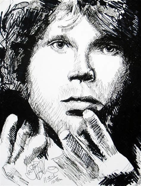 Jim Morrison Drawing By Jon Baldwin Art