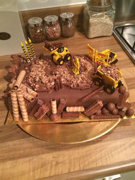 This cake has multiple designs and themes like cars, big house and freedom. Chocolate digger cake I made for my three year olds ...