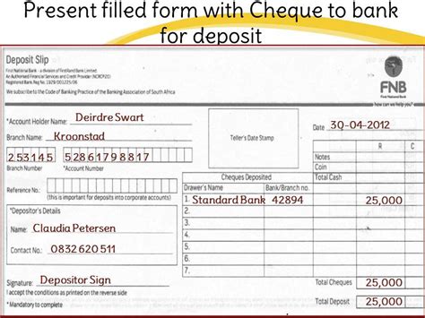 Hdfc Bank Cheque Deposit Slip Pdf Download Sample Excel Templates