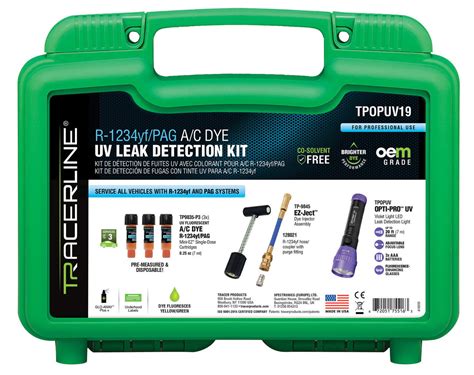 Tracerline Tpopuv19 R1234yfpag Ac Dye Uv Leak Detection Kit