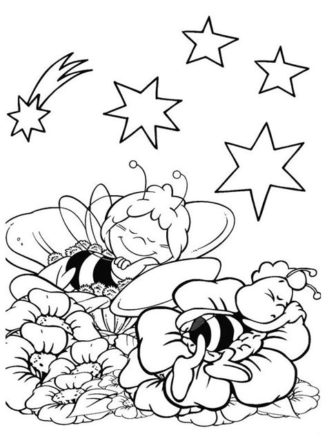 Malebog Tegninger til farvelægning Bien Maja
