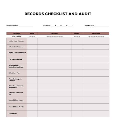 Printable Medical Chart Audit Tool Template Printable Templates