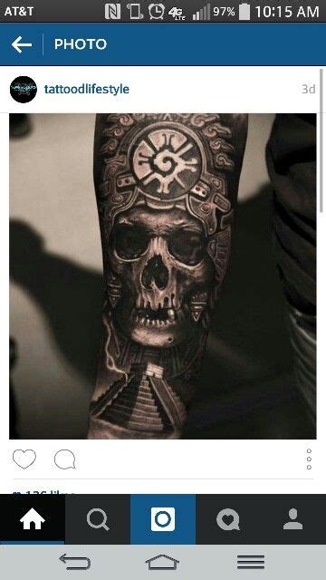 Legends of the hidden temple tattoo 1. Mayan, temple, time, tattoo, black and white, skull ...