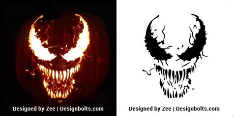 5 Venom Pumpkin Carving Stencils Printable Patterns Ideas For
