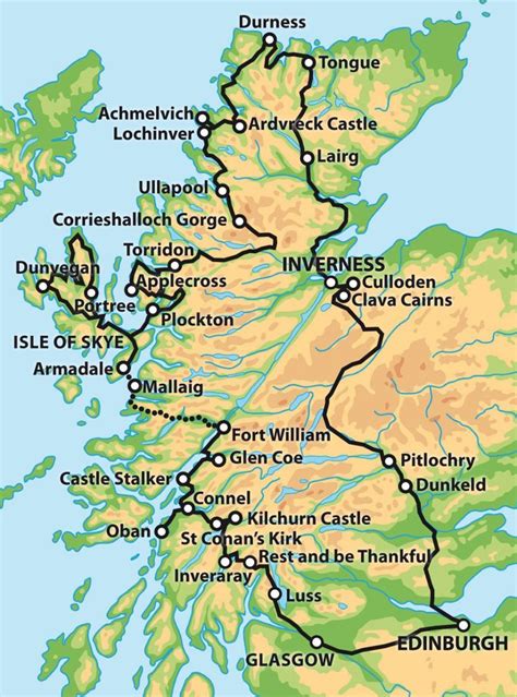 Private 7 Day Tour The Complete Tour Of Scotland Scotland Map