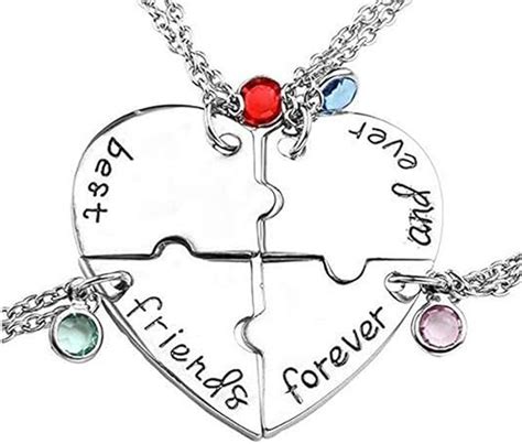 Best Friend Bff Necklacesplit Heart Pendant Necklace Set For 2 3 4 Pieces T For Women Girls