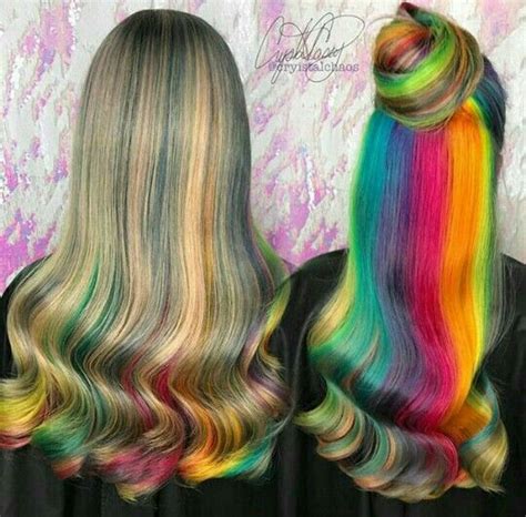 Colorimetría Hidden Rainbow Hair Underlights Hair Hair Color Underneath