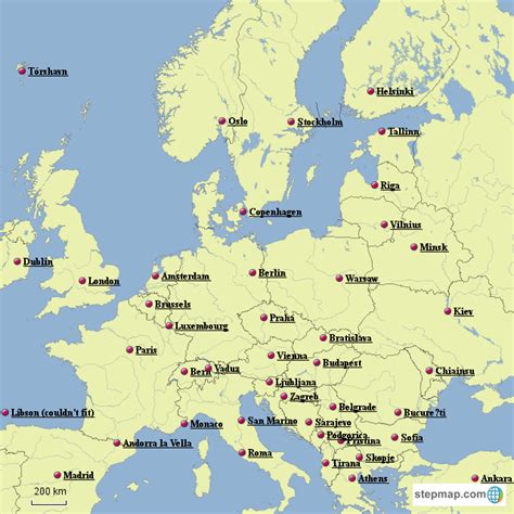 Map Of Europe Major Cities A Map Of Europe Countries