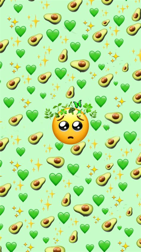緑の絵文字の背景。 Emoji Iphone Emoji Emoji Background Cute Aesthetic Emoji