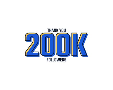 Thank You 200 K Followers Card Celebration Vector 200000 Followers