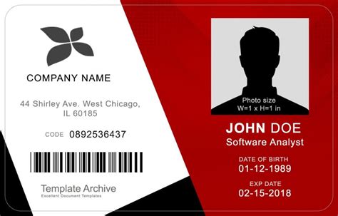 Identification Badge Template Excel Templates