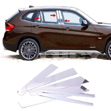 For bmw x1 e84 chrome door pillar trim 6 pcs 2009-2015 stainless steel