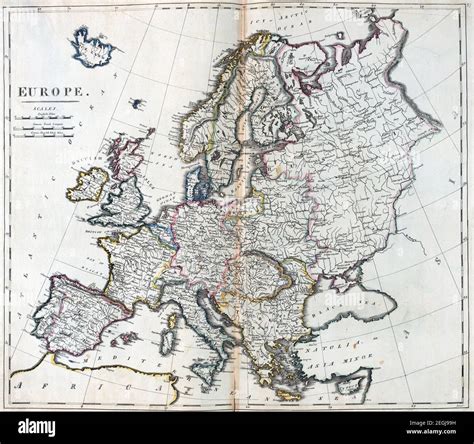 Old Map Of Europe Retro And On Vintage Paper Circa 1814 Copyrights