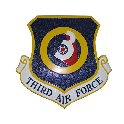 Air Force Usaf Third Air Force Emblem Wooden Plaque