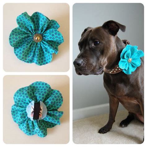 Flowery Fabric Flower Accessory For Dog Collars Via Pitsnposh Etsy