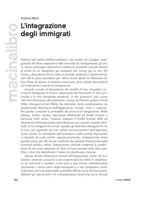 Rivisteweb Antonio Mutti L Integrazione Degli Immigrati