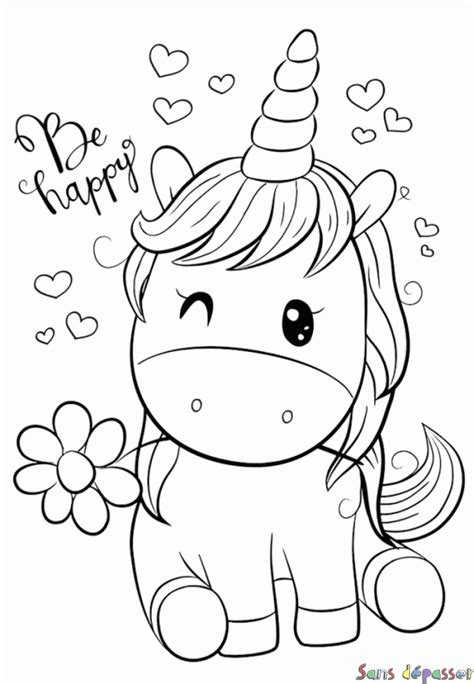 Une licorne est une créature imaginaire, mythique et généralement blanc comme un cheval représenté généralement avec une.coloriage licorne à imprimer 272. Coloriage Licorne souriante - Sans Dépasser