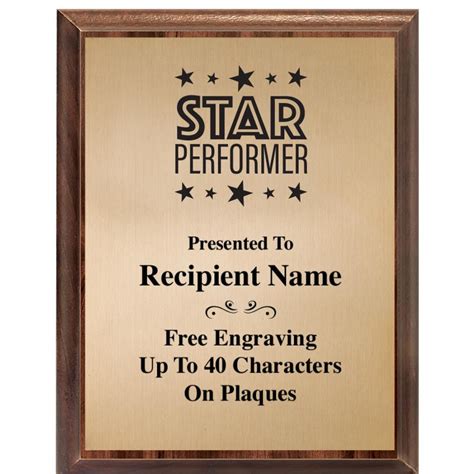 Star Performer Plaques Crown Awards