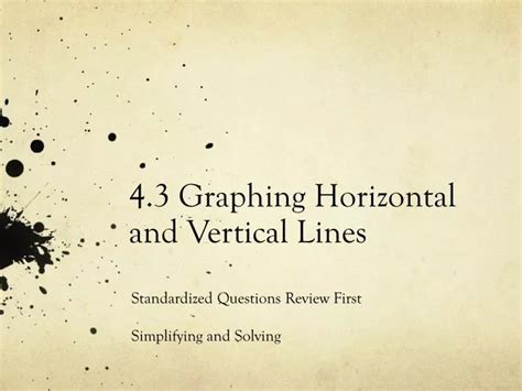 Ppt Graphing Horizontal And Vertical Lines Powerpoint