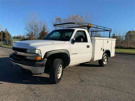 02 Chevrolet 2500hd Utility Pickup Work Truck 4x4 Ladder Rack Gas 6