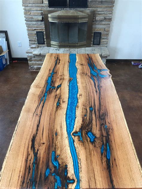 Example Epoxy Resin River Tab Live Edge Slab Table This Etsy Wood Resin Table Epoxy Resin