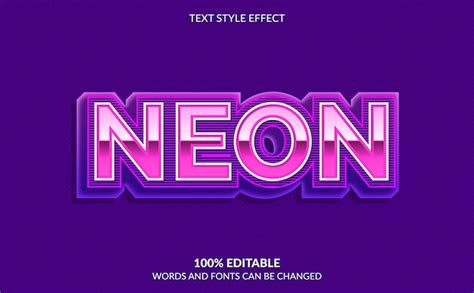 Premium Vector Editable Text Effect Neon Text Style
