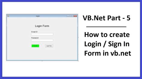 VB Net Part How To Create Login Sign In Form In Vb Net YouTube