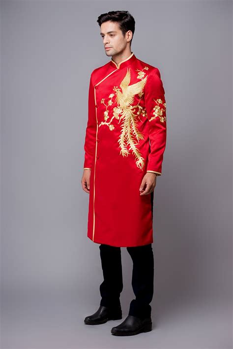High End Modern Ao Dai With Hand Embroidery Phoenix With Images African Dresses Men
