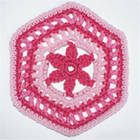 8 inches crochet 3d flower granny square tutorialyarn: Floral Granny Hexagon Crochet Pattern