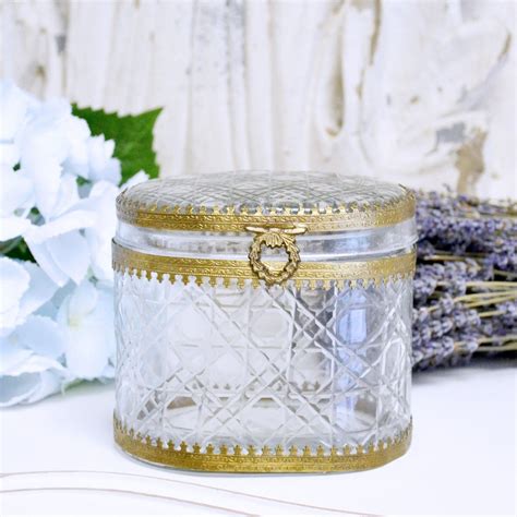 Tall Oval Filigree Glass Box Glass Boxes Decorative Boxes Box