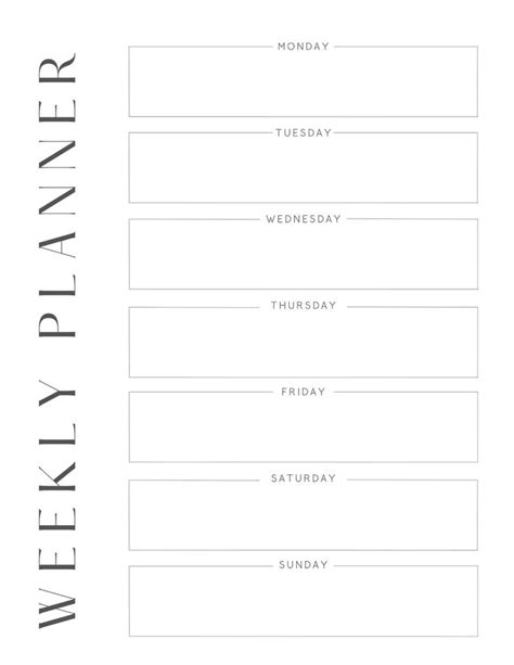 Weekly Planner Pages Simple Weekly Planner Weekly Planner Printable