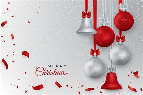 Red And Silver Merry Christmas Wallpapers - Wallpaper Cave