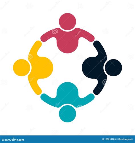 Group People Logo Handshake In A Circleteamwork Iconvector