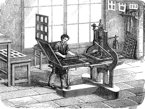 Stanhope Press First Iron Printing Press 1806 Stock Image C030