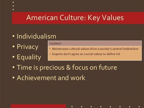 Us Cultural Values And Cultural Adjustment