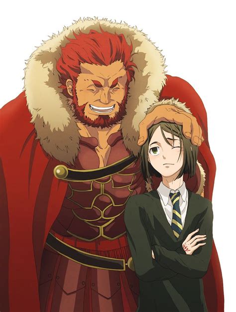 Two Anime Characters Standing Next To Each Other In Front Of A Red Coat