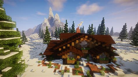 Snowy Forest Cabin Minecraft Timelapse World Download