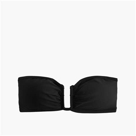 Jcrew U Front Bandeau Bikini Top In Black Lyst