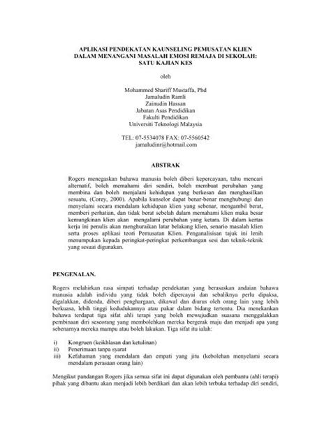 Kajian ini juga cuba memastikan. Contoh Kajian Kes Kaunseling