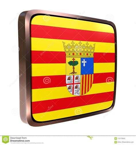 Aragon Community Flag Stock Illustration Illustration Of Country