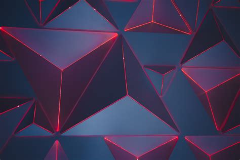 Red Triangles Geometric Pattern Neon 5k Hd Wallpaper Rare Gallery