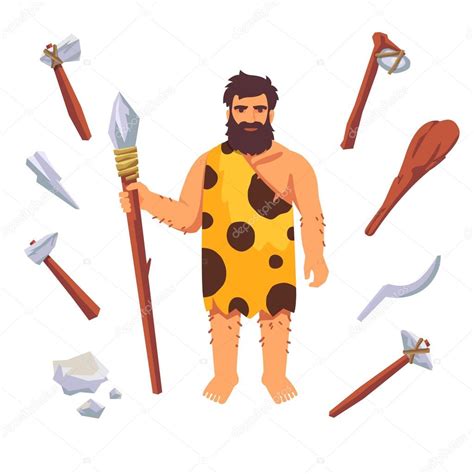 Stone Age Primitive Man Stock Vector Image By ©iconicbestiary 88738742