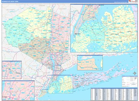 New York Southern Wall Map Color Cast Style By Marketmaps Mapsales