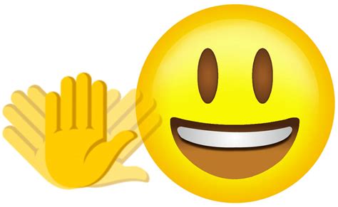 Smiley Face Emoji Waving