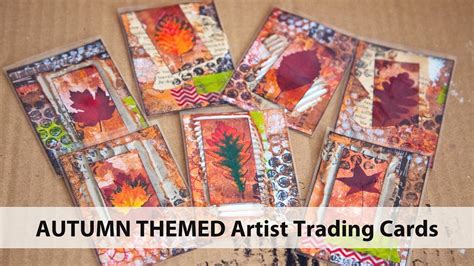 An atc is a piece of art that is small and perfectly formed! 【Mixed Media Art】 Autumn Artist Trading Cards - YouTube