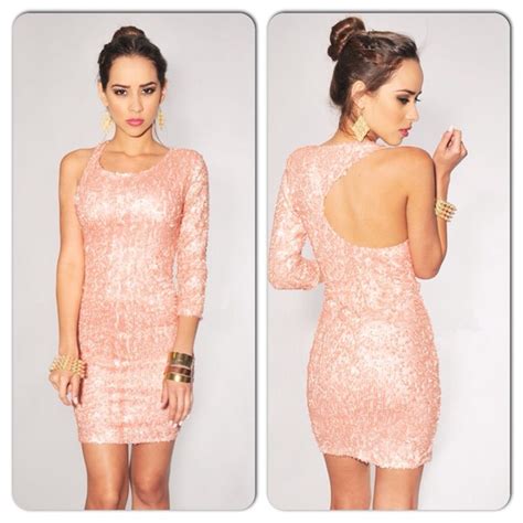 Dresses Sexy Pink Sequin Open Back Mini Dress Poshmark